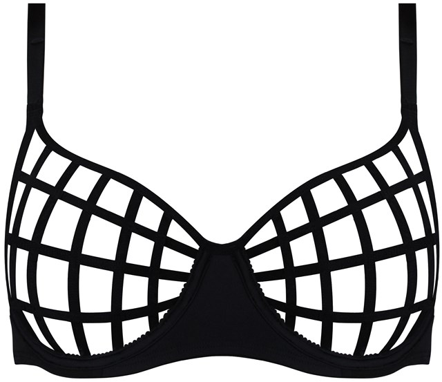 Spider Plunge Balcony Bra - Black