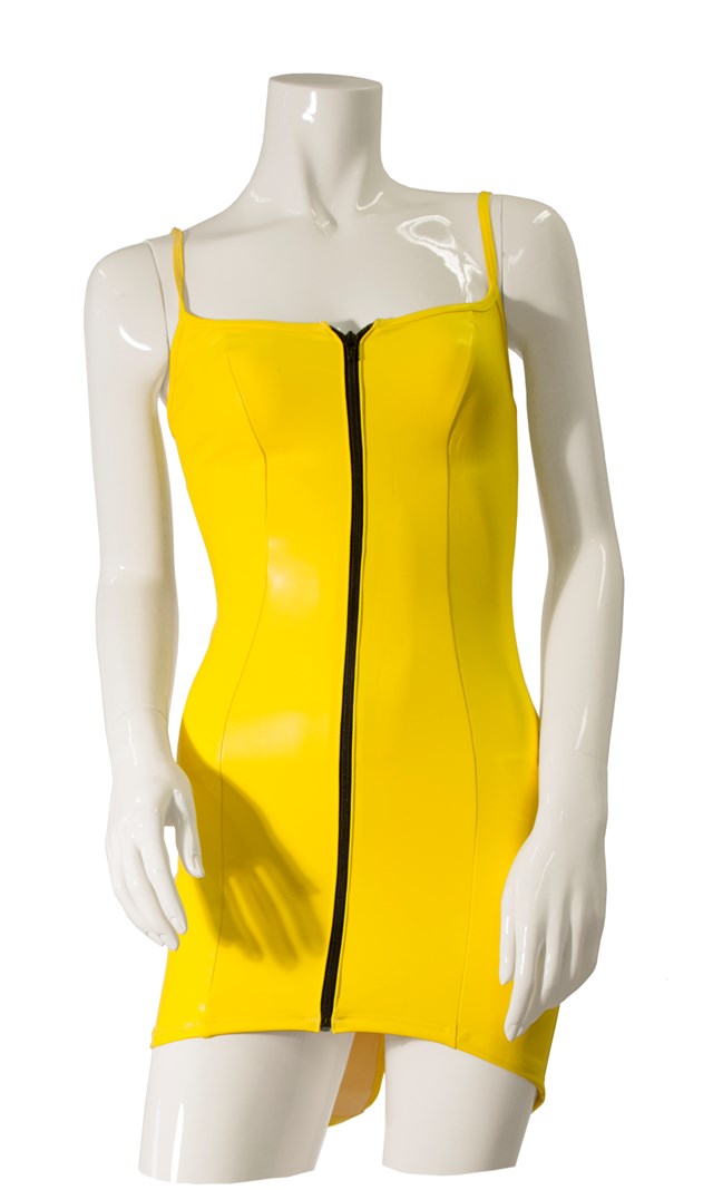 DATEX YELLOW ZIP UP FRONT DRESS